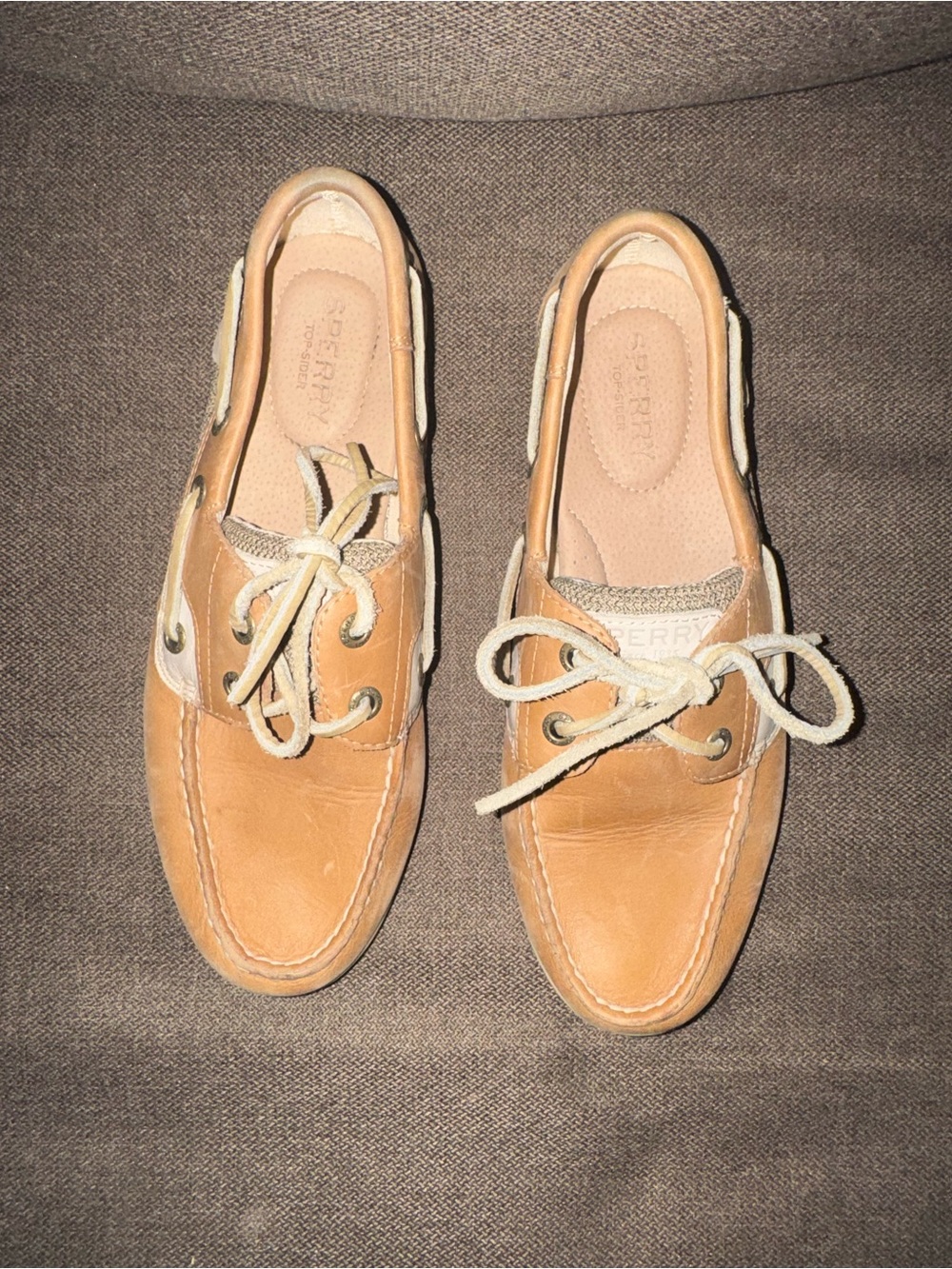 Sperry Women's Light Brown Leather Boat Moccasins